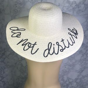 Do Not Disturb Floppy Straw Beach Hat